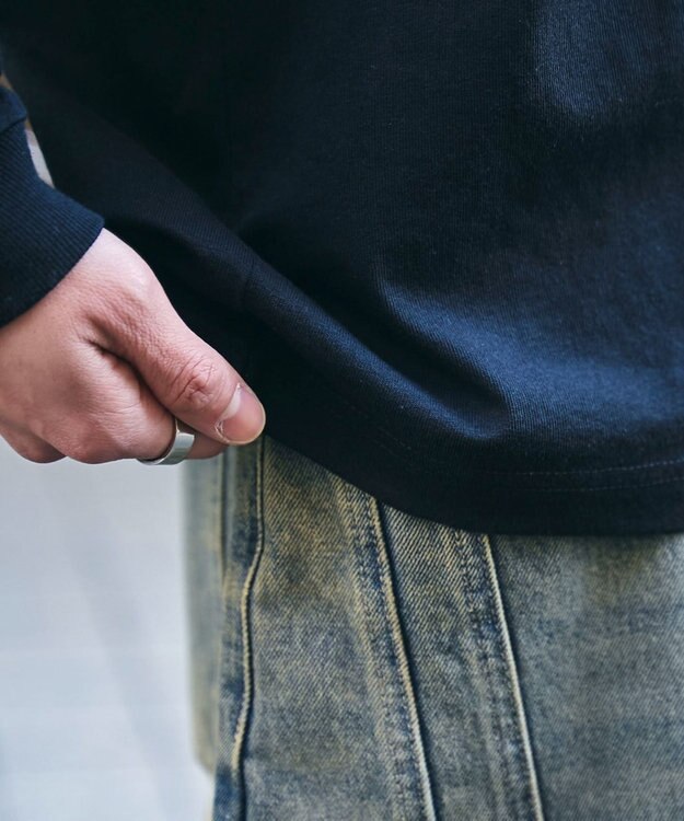 WEGO 【２点SET】アクセ付きグラフィックプリントT（LS） ブラック