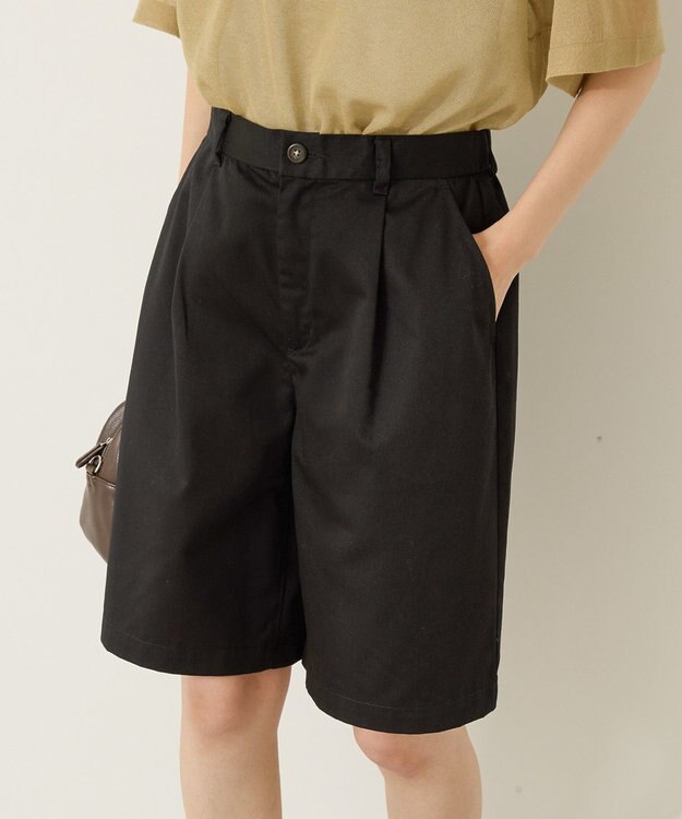 AMERICAN HOLIC ワンタックハーフパンツ Black