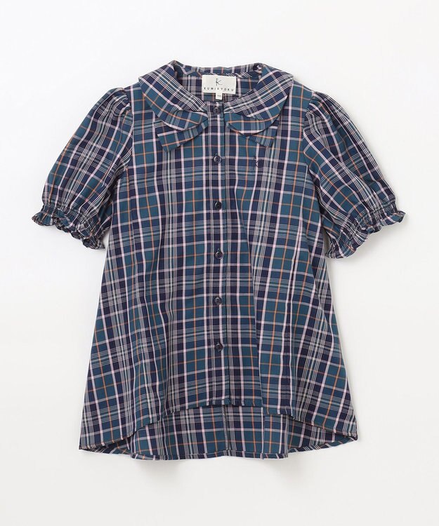 組曲 KIDS 【150-160cm】ブリティッシュ ブラウス グリーン系3