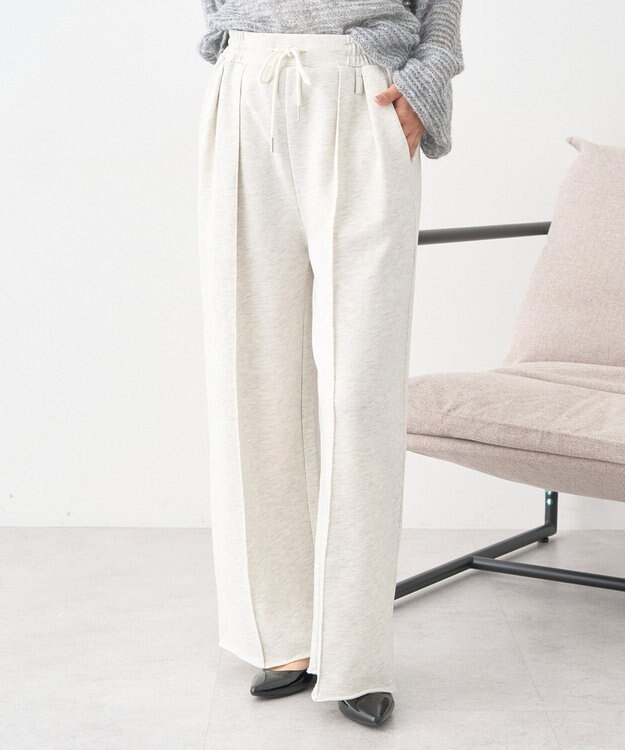 earth music&ecology センターシームタックスウェットパンツ Oatmeal