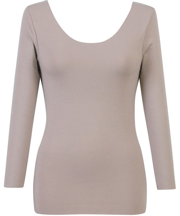 Wing あったかインナー 綿100％(肌側) アウターにひびきにくい ムレにくい 【綿の贅沢 ここちフラット】 8分袖 長袖 秋 冬 EL4872 ウイング／ワコール ブラウン