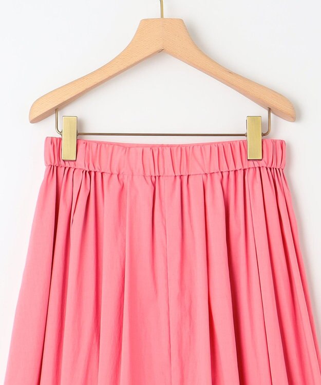 組曲 【洗える・後ろゴム】ナイロンリヨセルタフタ フレアスカート ピンク系