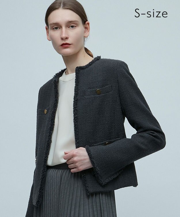 BEIGE， 【S-size】CAMBON / ツイードジャケット C.Gray