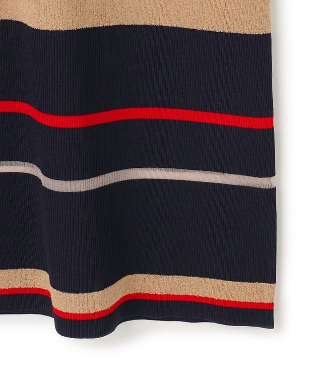 ICB 【洗える】 マルチボーダーワンピース ネイビー系