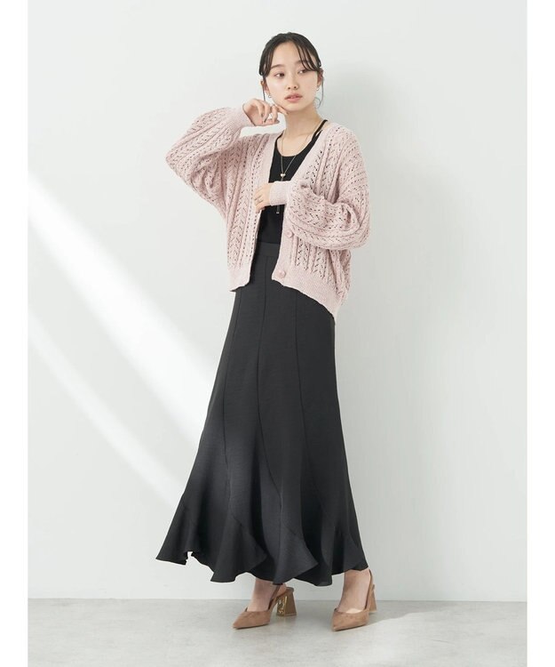 earth music&ecology スラブヤーンスカシカーディガン Pink