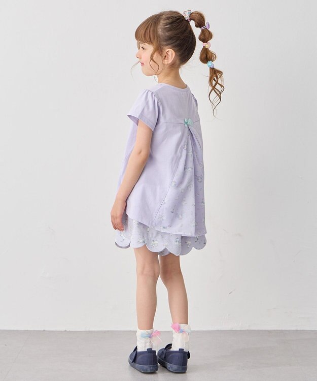 ANY KIDS 接触冷感 しろくま バックシャン Tシャツ ラベンダー×ユニコーン