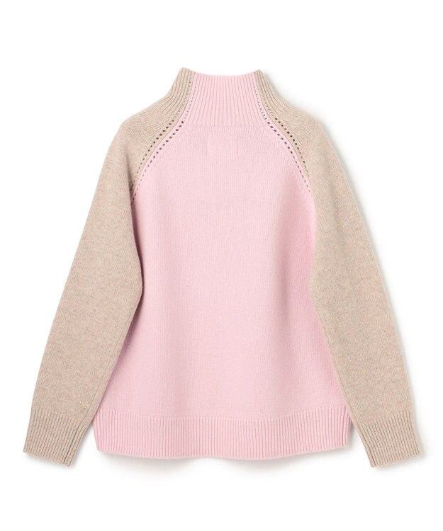 BEIGE， RULE / ウールカシミヤバイカラーハイネックニット Lilac × Taupe