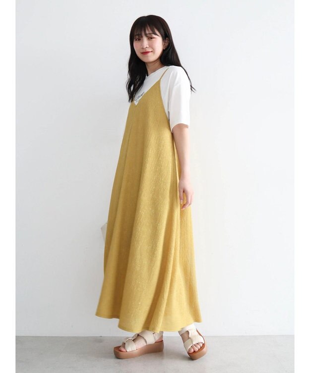 Green Parks BEST PRICE 表面感カットキャミワンピース Yellow