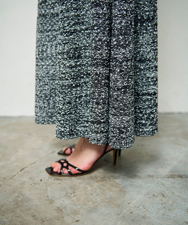 GRACE CONTINENTAL ネップツイードニットスカート ブラック