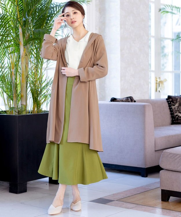 Tiaclasse L 【洗える】フレアカラーブラウス オフホワイト