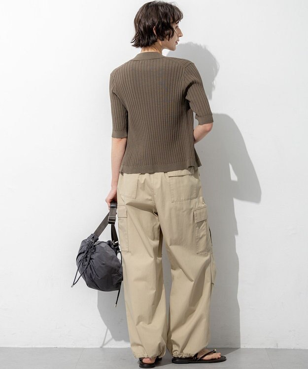 23区 L 【SLOW/一部店舗限定】ハイカウントギャバ パラシュート カーゴパンツ ベージュ系