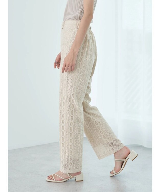 earth music&ecology フラワーレースパンツ Ivory