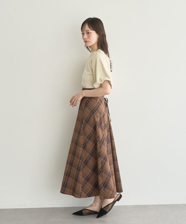 earth music&ecology ラメモールパフスリニットプルオーバー Ivory