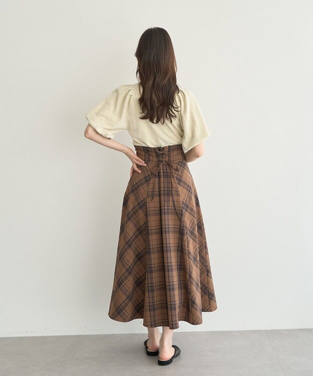 earth music&ecology ラメモールパフスリニットプルオーバー Ivory