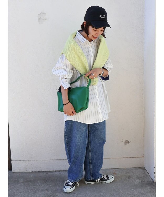 AMERICAN HOLIC イージーケアバックオープンシャツチュニック Off White