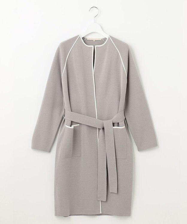 自由区 【XSサイズ～/洗える/セット着用可】ドライコットンハイゲージ ニットライトアウター ベージュ系