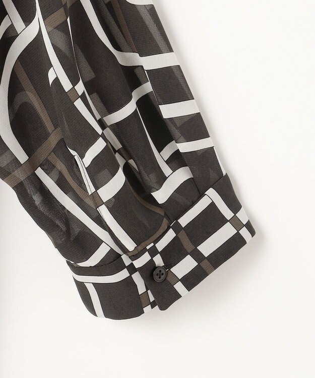 自由区 S ジオメトリックレトロプリント ワンピース グレーベース