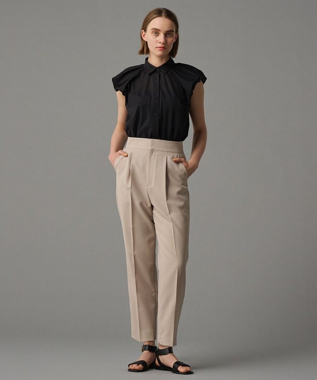 uncrave 【新色追加・洗濯機洗い可】シアー タックスリーブブラウス（uncrave STANDARD） ブラック