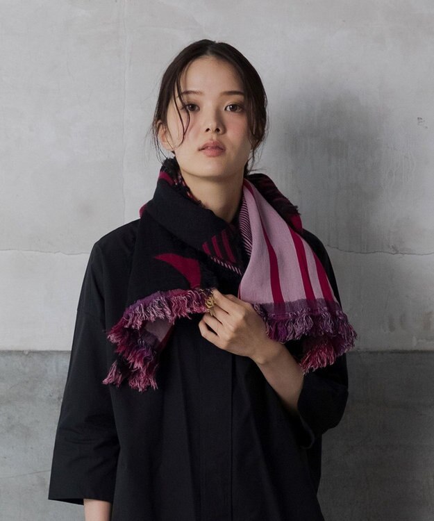 POLS コットン HORIZON  モヒカン ストール ピンク