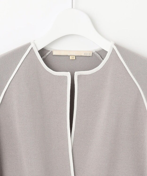 自由区 【XSサイズ～/洗える/セット着用可】ドライコットンハイゲージ ニットライトアウター ベージュ系