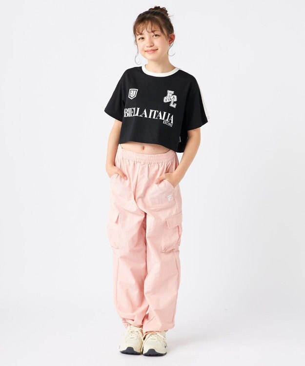 OP／FILA 【FILA】ショート丈半袖Tシャツ ブラック