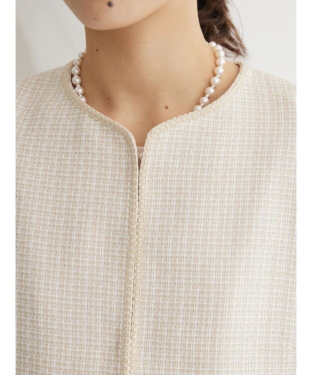 Green Parks ｅｆ－ｄｅ　ツィード風ノーカラージャケット Beige