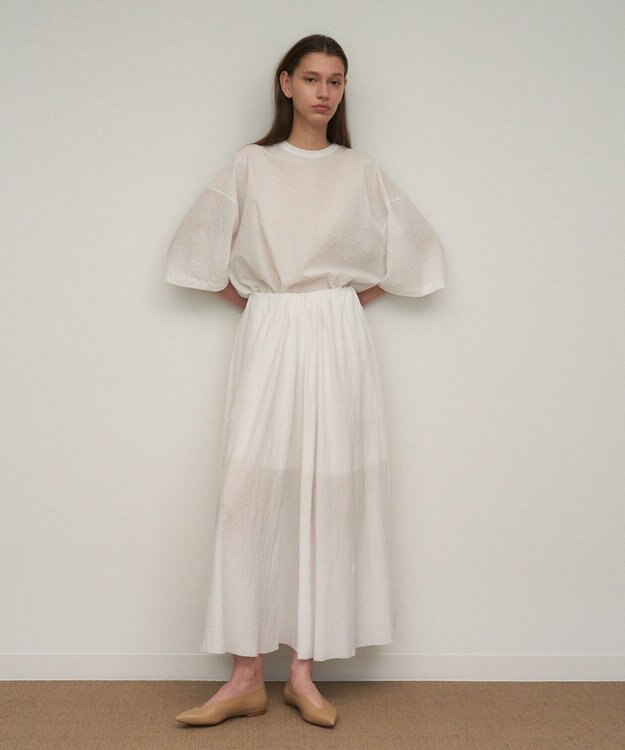 ATON SHRINK FRESCA JERSEY | ワイドスリーブＴシャツ WHITE