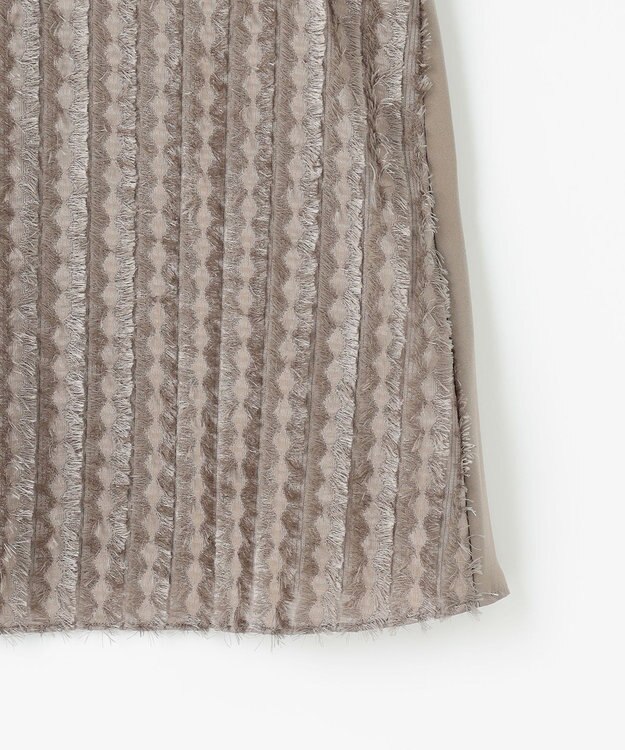 自由区 【セットアップ対応・洗える】フリンジジャガード ブラウス モカ