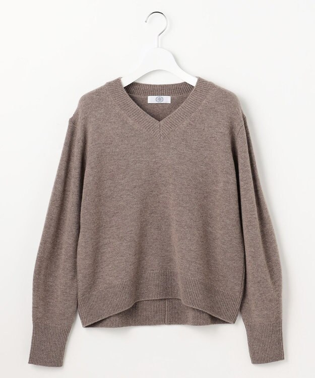 J.PRESS LADIES CASHBIT NEO Vネック ニット モカ系
