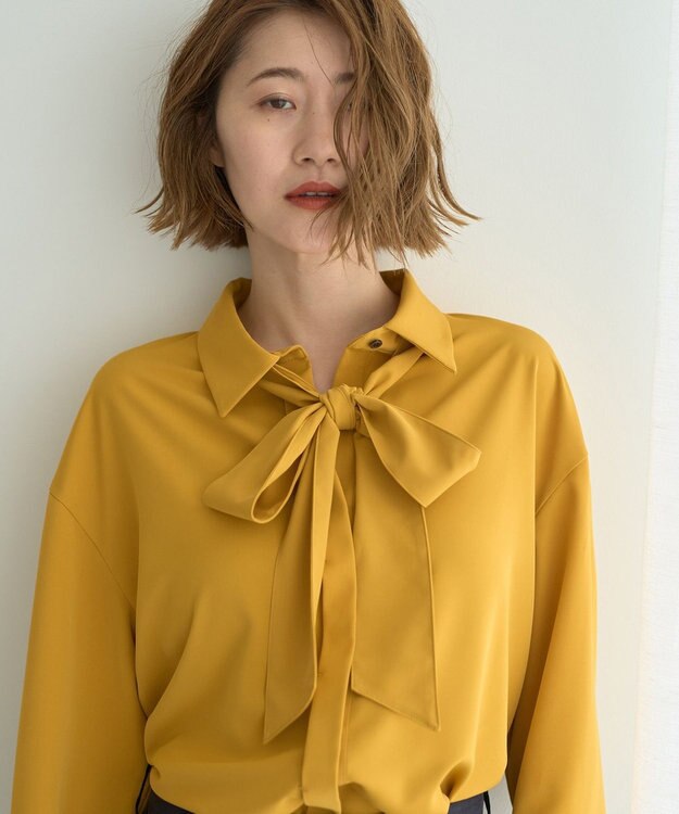 YECCA VECCA 2wayボウタイシャツ Mustard