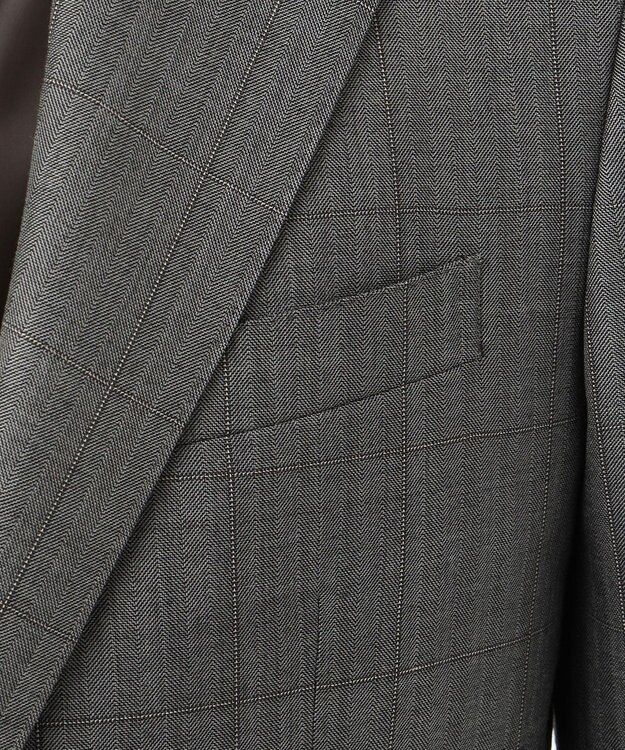 J.PRESS MEN 【ESSENTIAL CLOTHING】ヘリンボーンオーバーペーン スーツ グレー系4