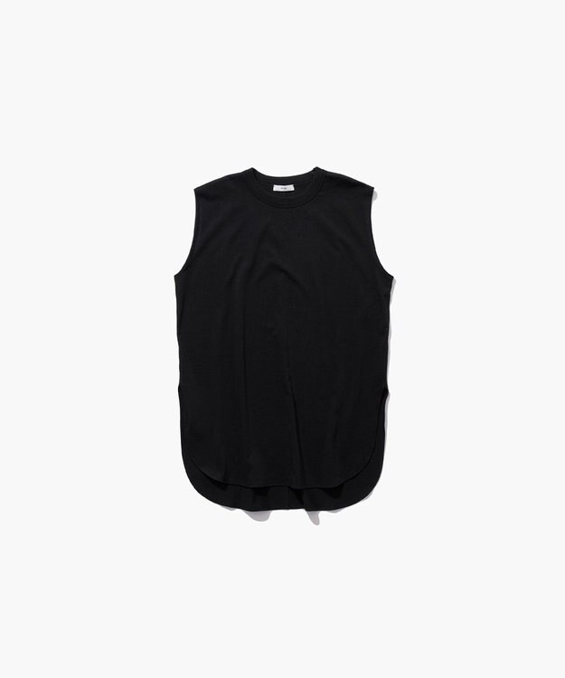 ATON DRY COTTON JERSEY | ラウンドヘムタンクトップ BLACK