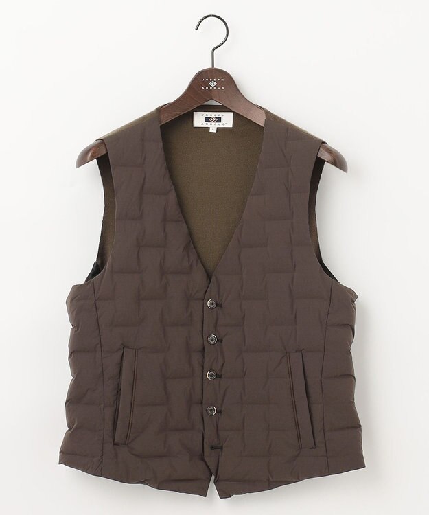 JOSEPH ABBOUD 【インナーダウン対応】2WAYストレッチダウンベスト ダークブラウン系
