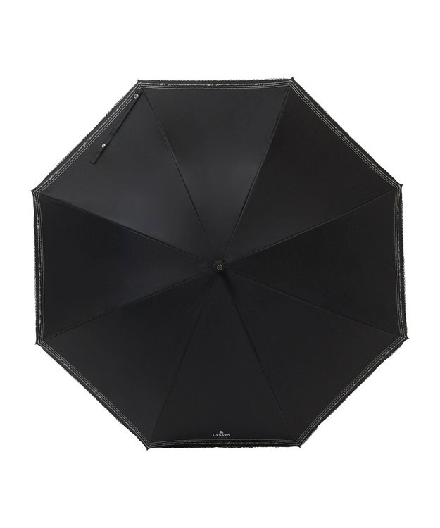 MOONBAT 【一級遮光/晴雨兼用】LANVIN en Bleu (ランバン オン ブルー) 長傘 日傘 ラメ刺繍 ピコレース ブラック