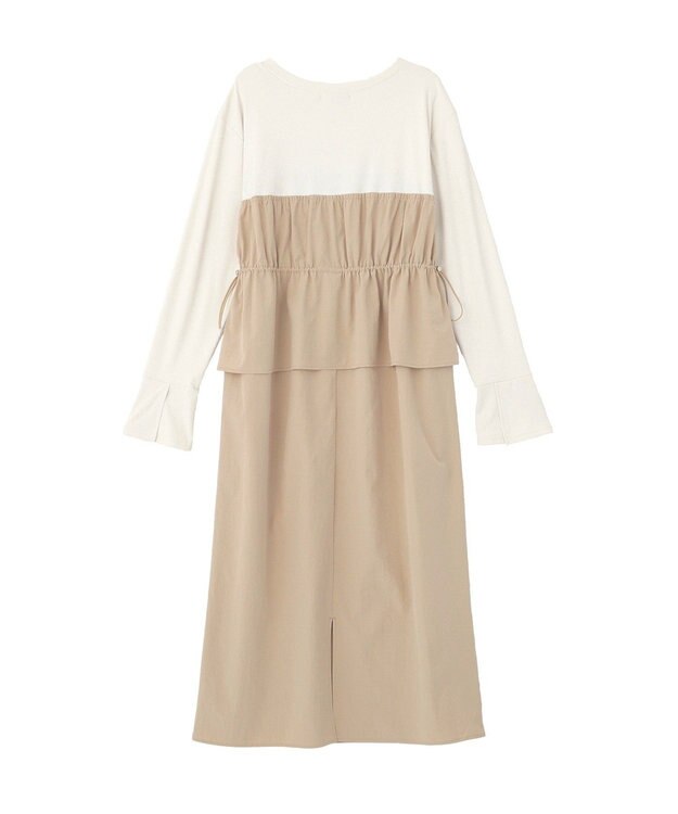 Green Parks ペプラムドッキングワンピース Light Beige