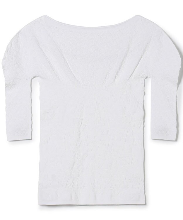 Chacott キシリトールボートネックニットトップ ホワイト