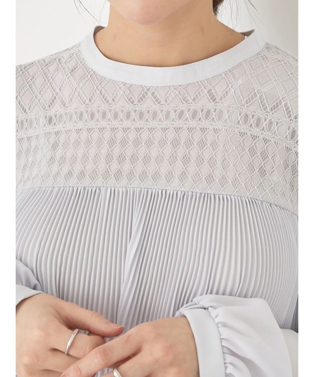 earth music&ecology レースプリーツブラウス Sax