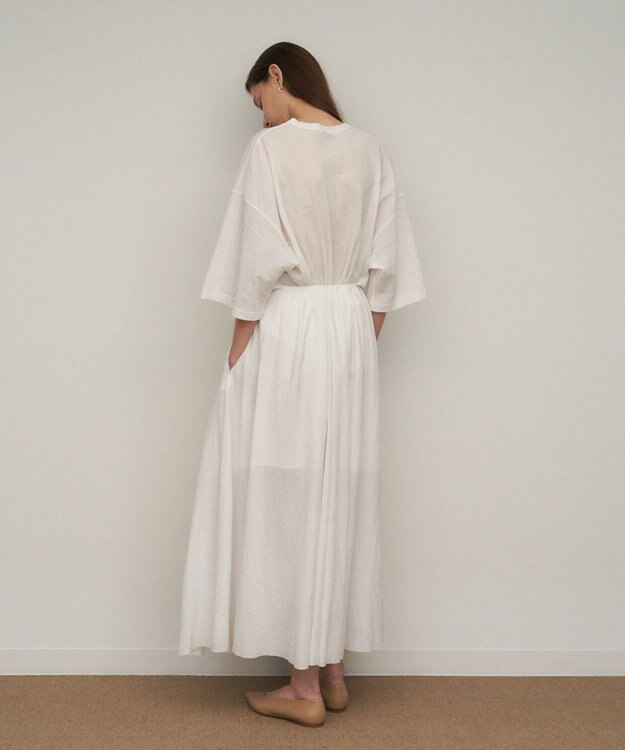 ATON SHRINK FRESCA JERSEY | ワイドスリーブＴシャツ WHITE