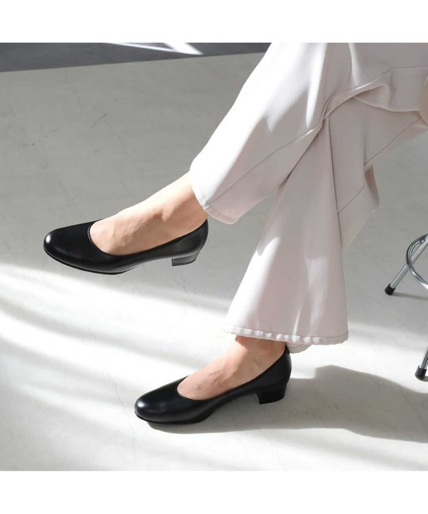 Pointer 日本製 本革 生活防水機能付きパンプス ブラック