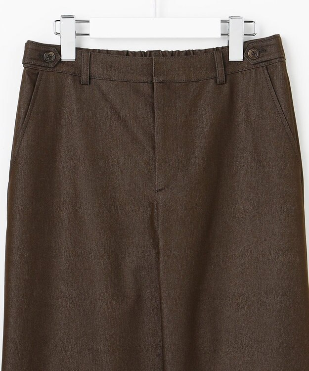 J.PRESS LADIES S TCシャンブレーサテンST ストレート パンツ ダークブラウン系