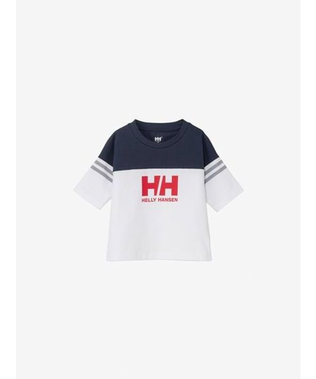 HELLY HANSEN 【キッズ】ハーフスリーブフットボールティー クリアホワイト×オーシャンネイビー