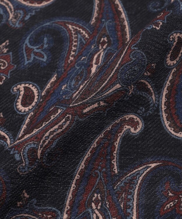 JOSEPH ABBOUD 【イタリア製】ペイズリーモチーフ ストール ネイビー系6