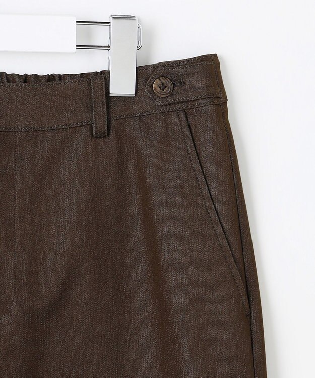 J.PRESS LADIES S TCシャンブレーサテンST ストレート パンツ ダークブラウン系