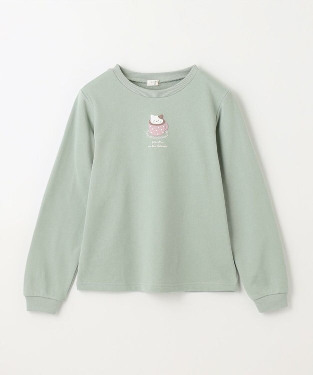 ANY KIDS 【春まで主役】アニマル発泡プリントトレーナー ミント