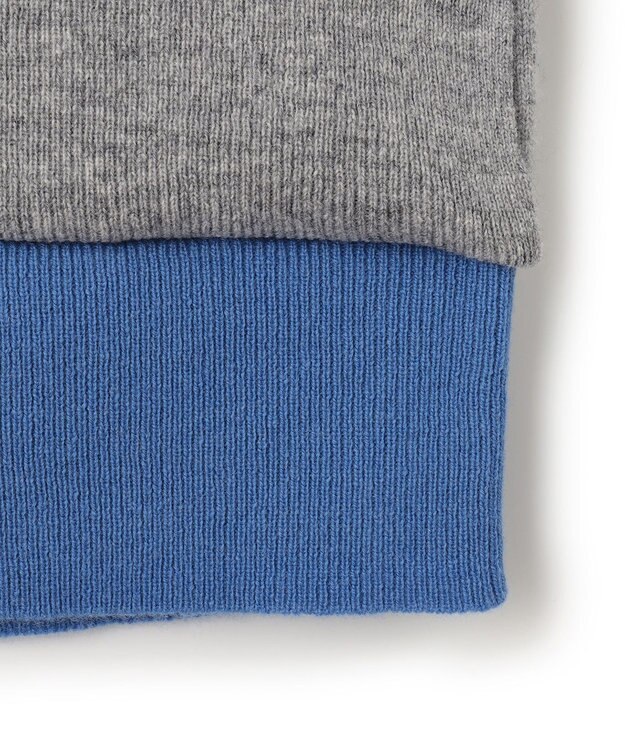 BEIGE， 【洗える】POMPE / ウールカシミヤタートルネックニット  L Gray×Sax