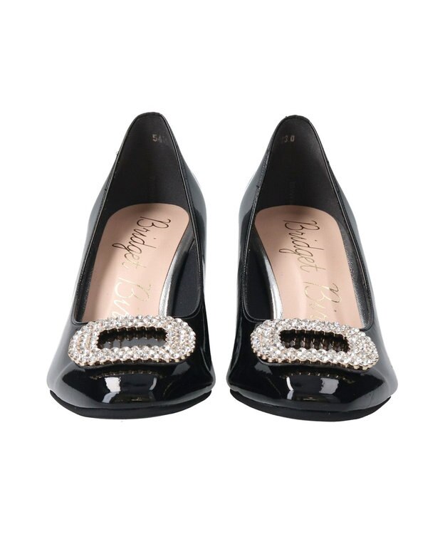 Bridget Birkin 【Bridget Birkin】スクエアビジューパンプス ブラックエナメル