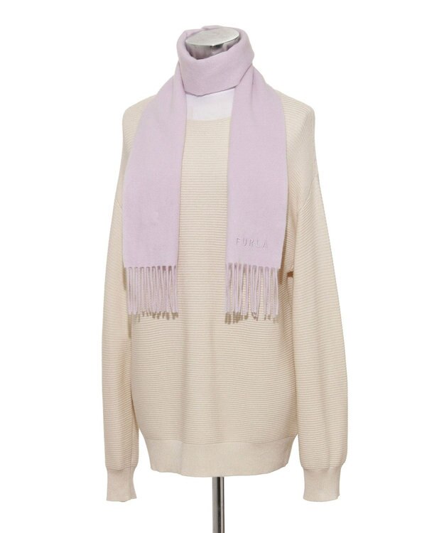 MOONBAT FURLA(フルラ）カシミヤ100％ 無地 プチマフラー ライトパープル