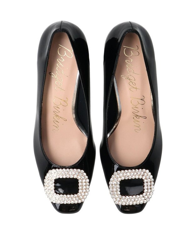 Bridget Birkin 【Bridget Birkin】スクエアビジューパンプス ブラックエナメル