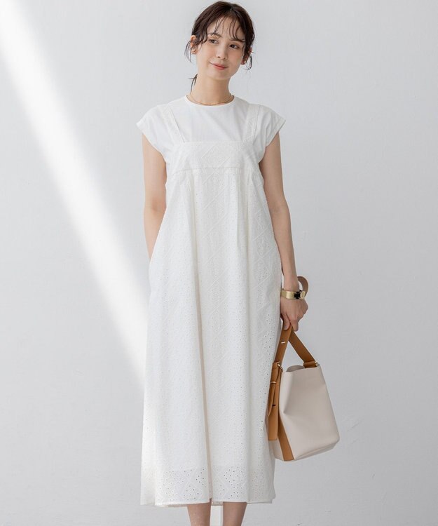 組曲 L エンブロイダリーサック ワンピース アイボリー系