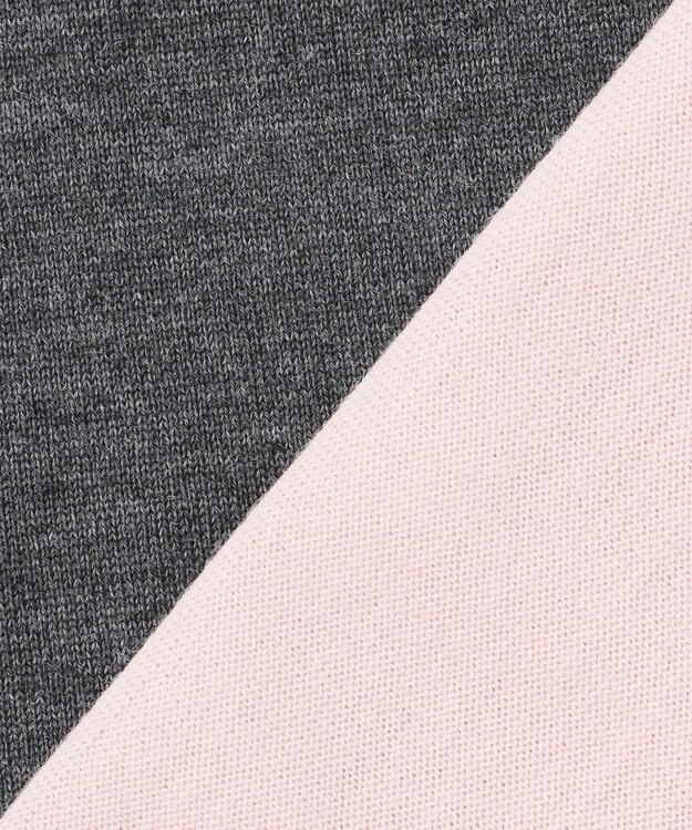 23区 S 【洗える】ウーステッドウール カラーブロック ニット チャコール×ピンク